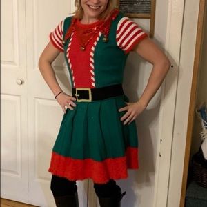 Christmas elf sweater dress